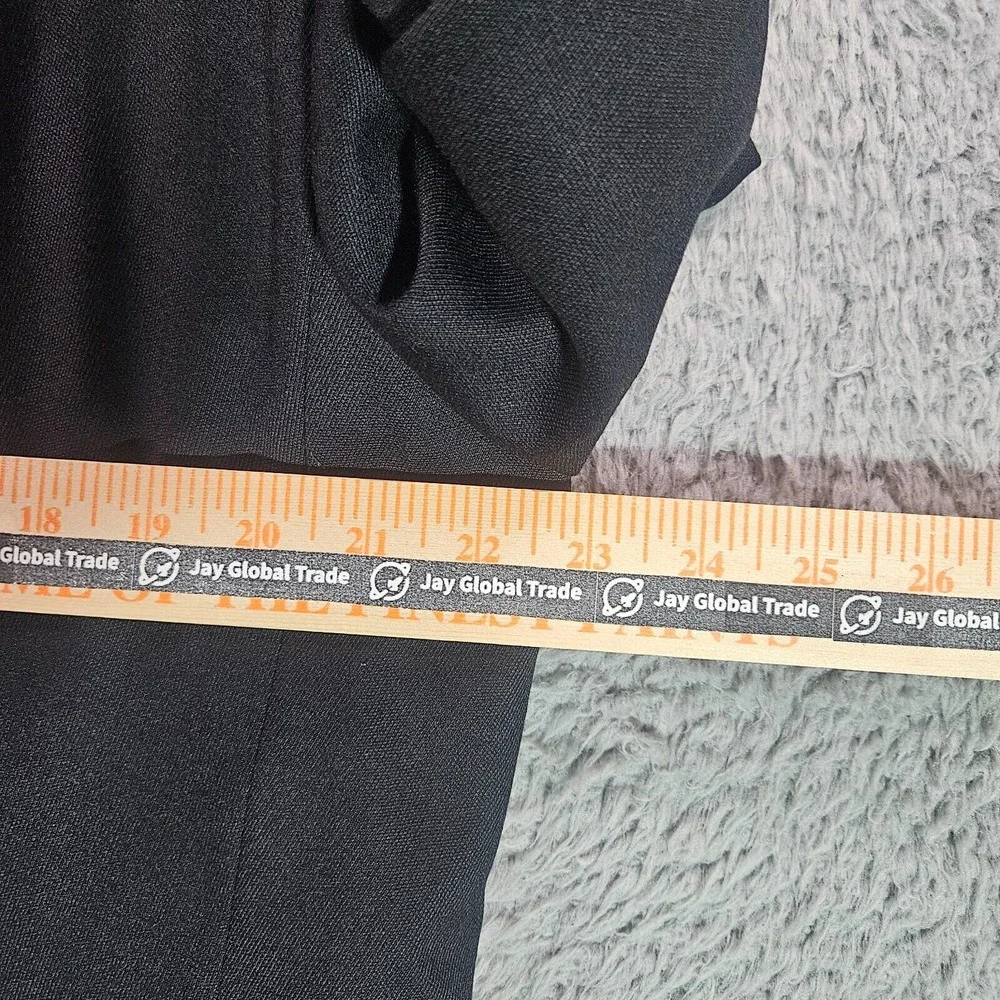 Linea Uomo 2PCs Suit Blazer Men 43R Pants 38x30‎ 100% Wool Black